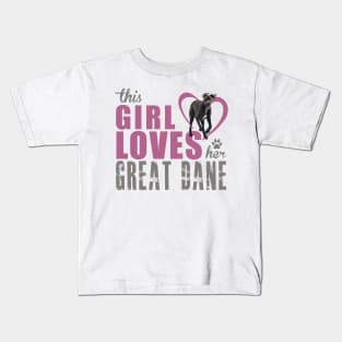 Copy of This girl loves her Great Dane! Especially for Great Dane owners! Kids T-Shirt